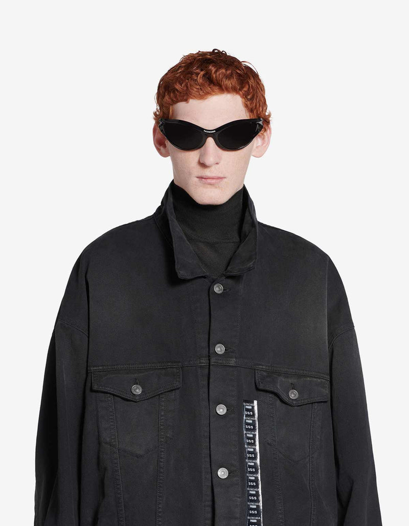 Balenciaga Balenciaga Black Size Sticker Denim Jacket