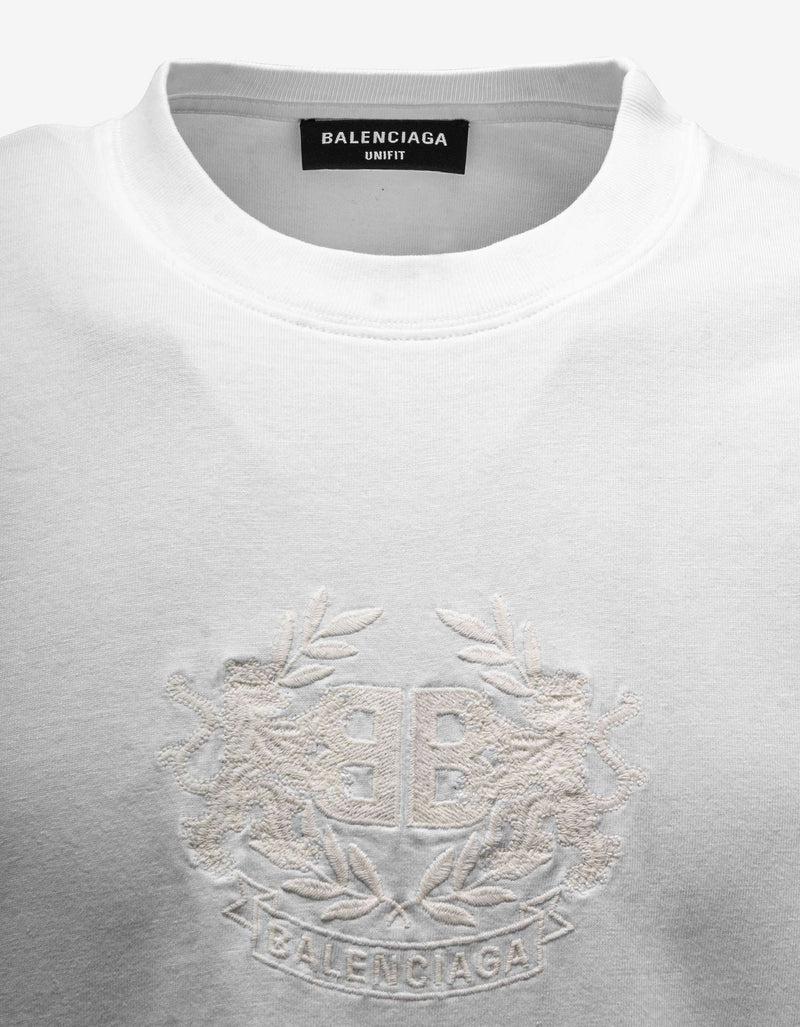 Balenciaga Balenciaga White GITD Lion's Laurel Boxy T-Shirt