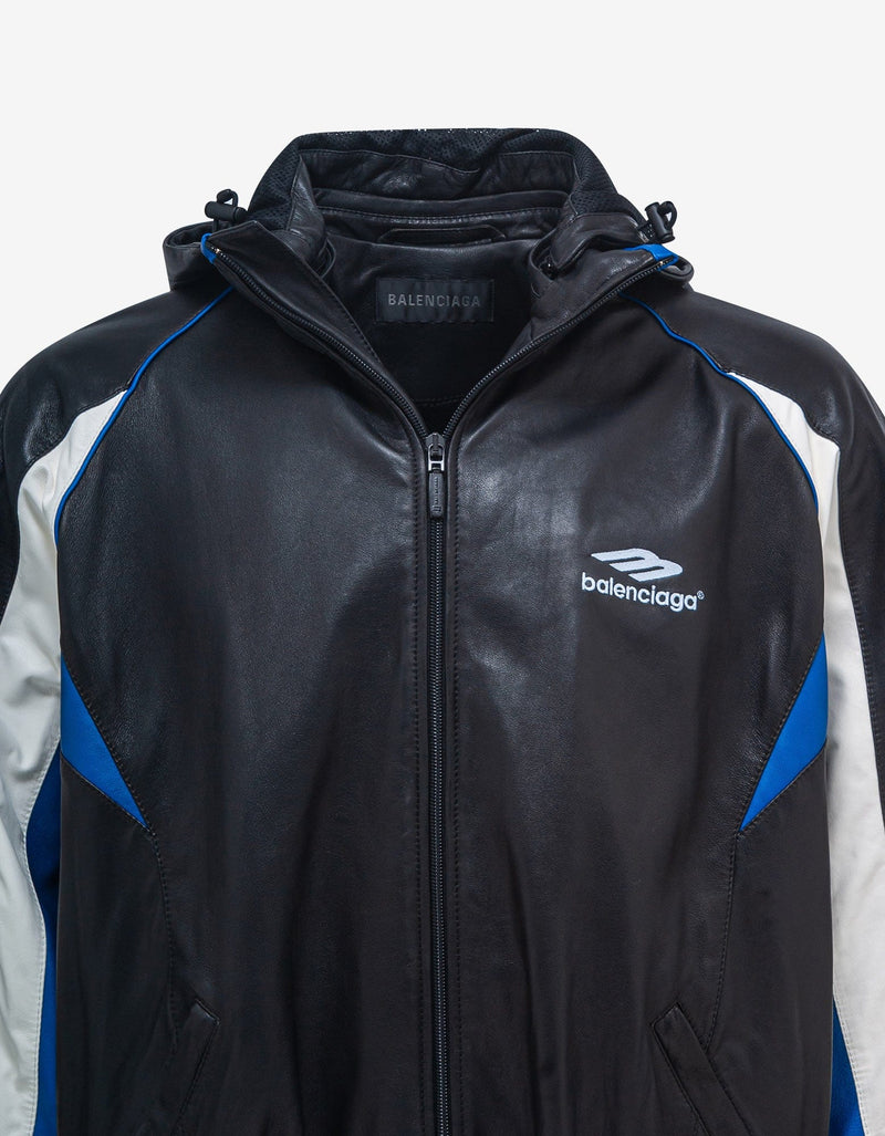 Balenciaga Black 3B Sports Icon Leather Jacket