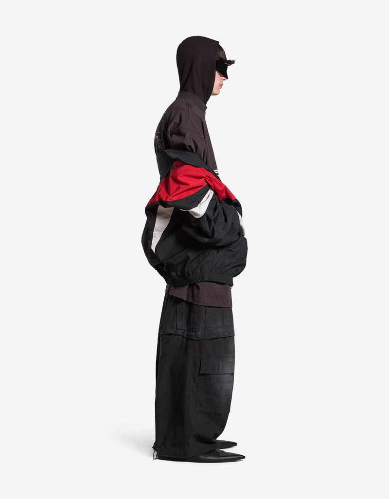Balenciaga Black 3B Sports Icon Off Shoulder Tracksuit Jacket