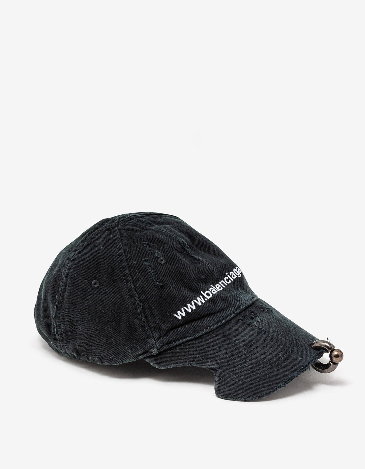 Balenciaga Black Bal.com Pierced Baseball Cap