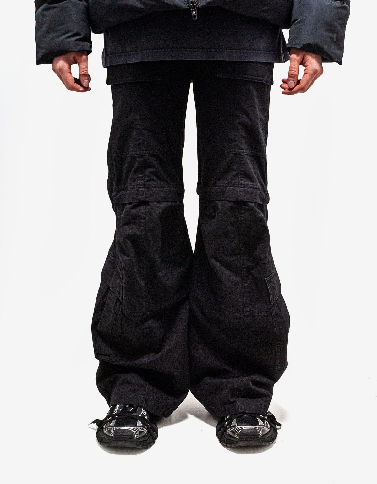 Balenciaga Black Flared Cargo Trousers