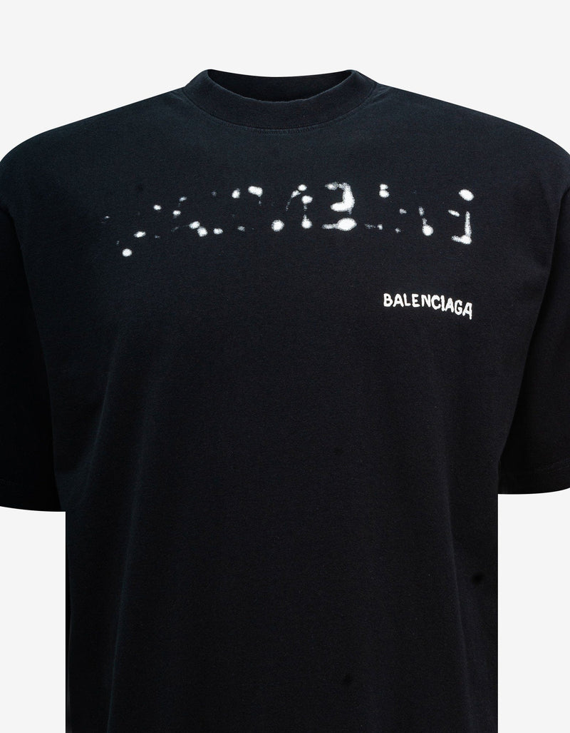 Balenciaga Black Hand Drawn Logo Large T-Shirt