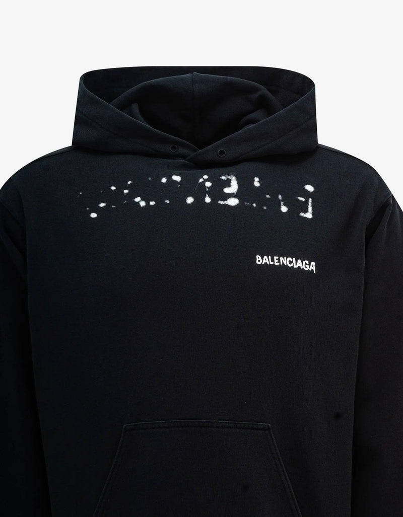 Balenciaga Black Hand Drawn Logo Medium Hoodie