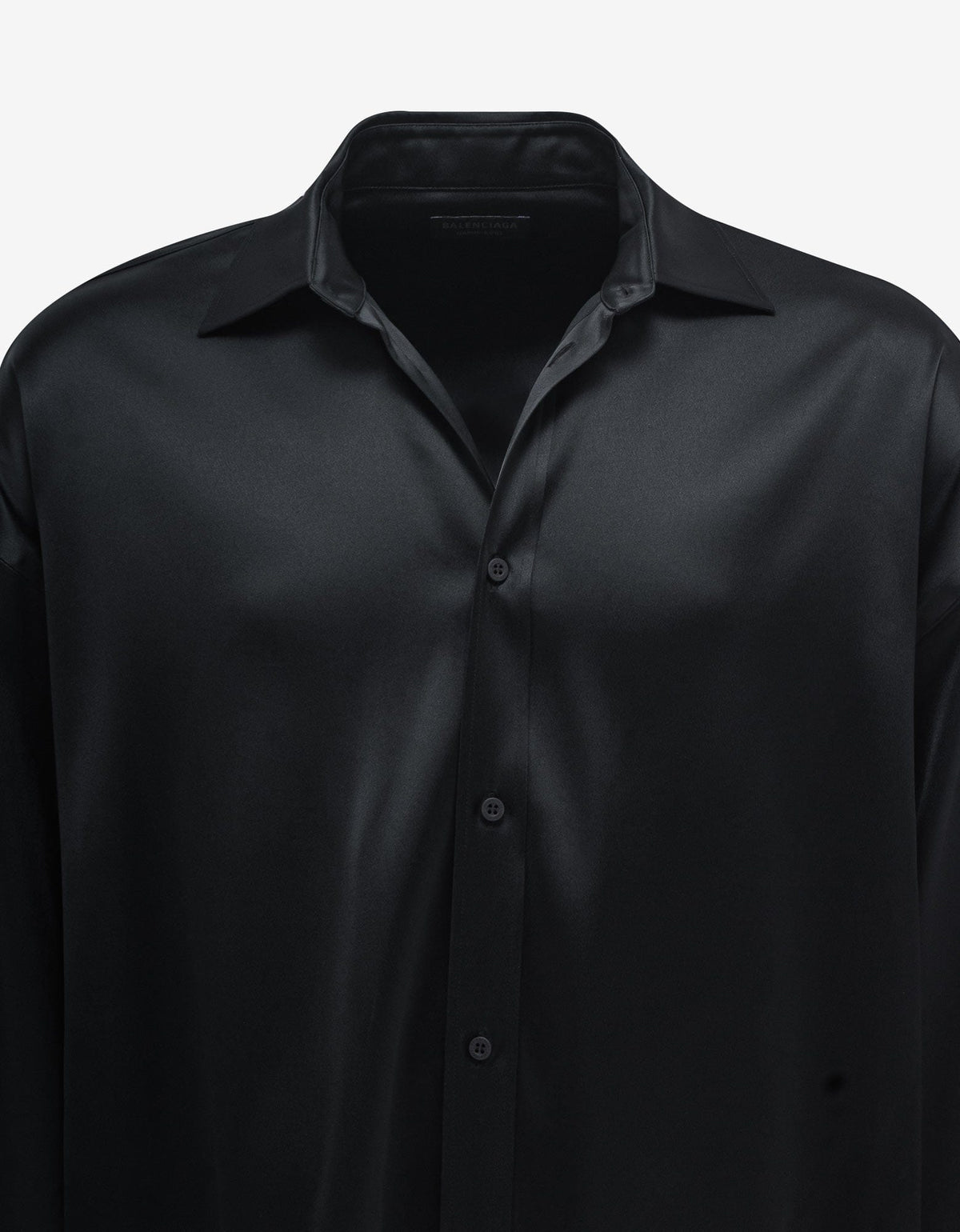 Balenciaga Black High Sheen Oversized Shirt