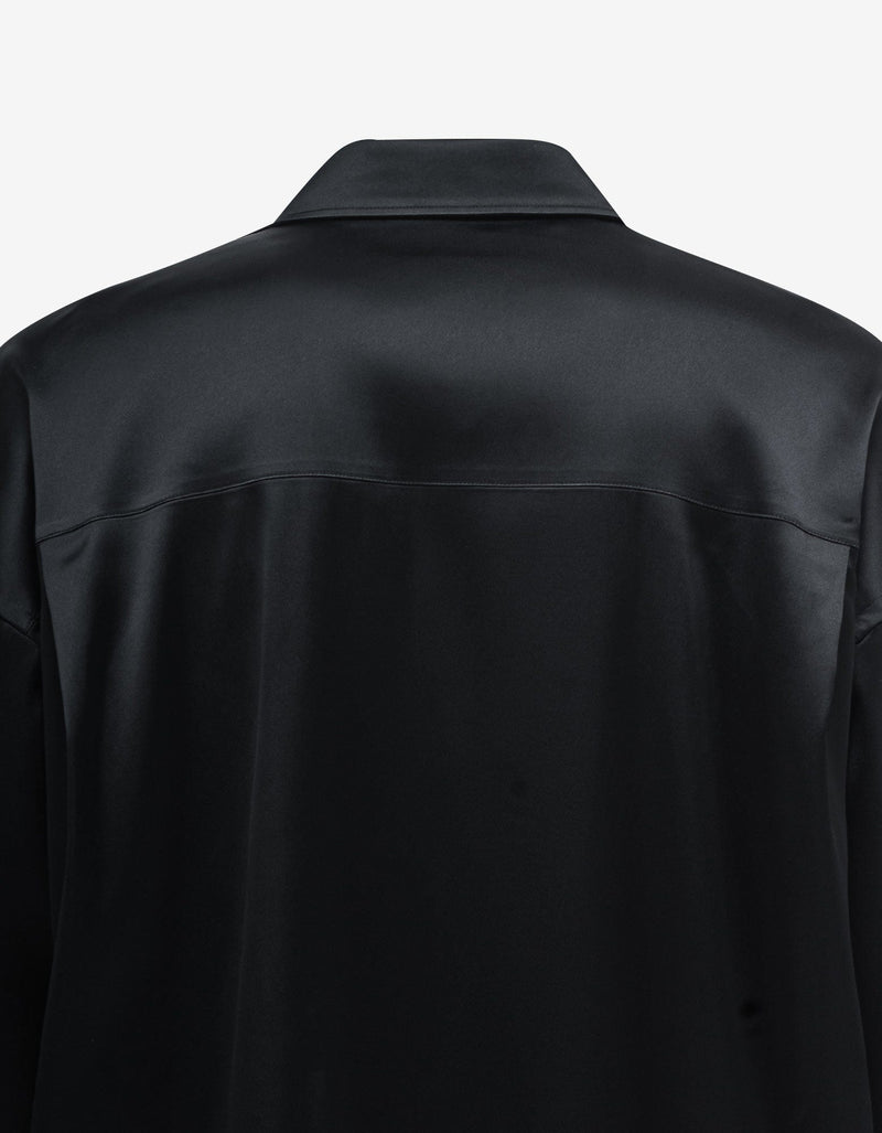 Balenciaga Black High Sheen Oversized Shirt