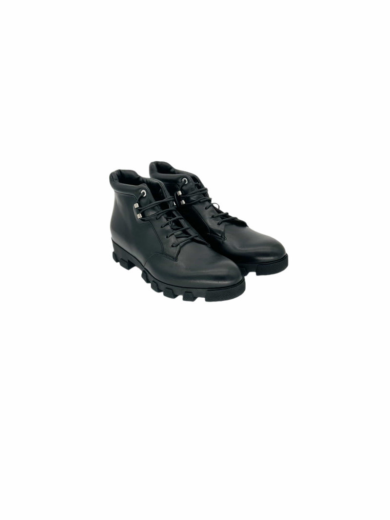 Balenciaga Black Leather Ankle Boots
