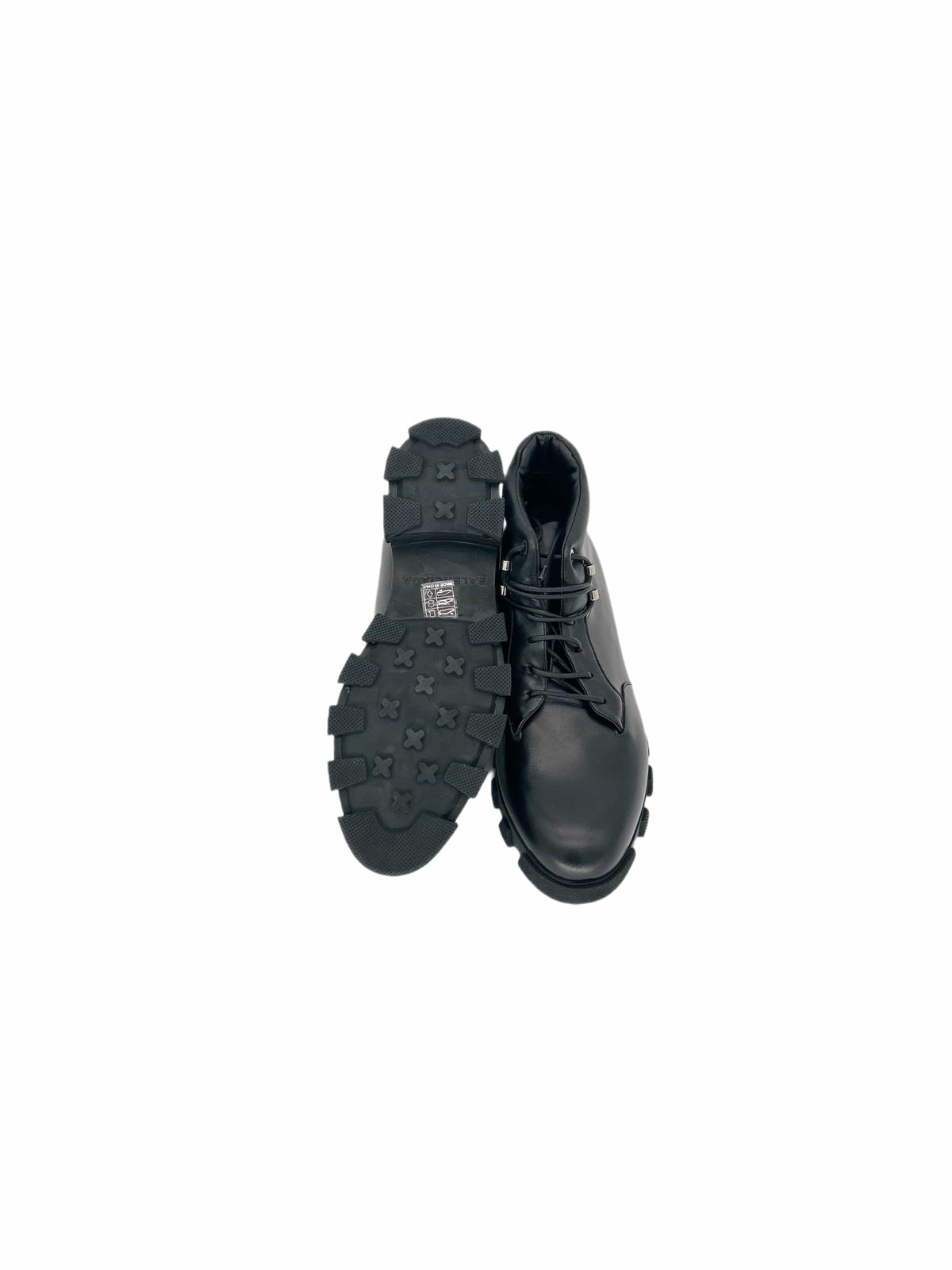 Balenciaga Black Leather Ankle Boots