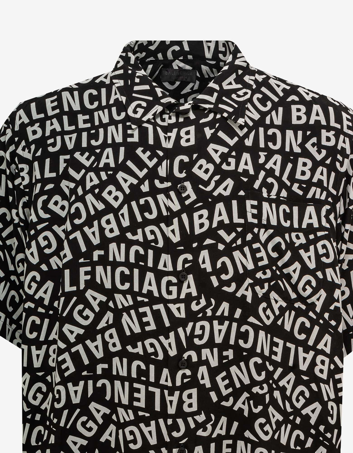 Balenciaga Black Logo Strips Short Sleeve Shirt