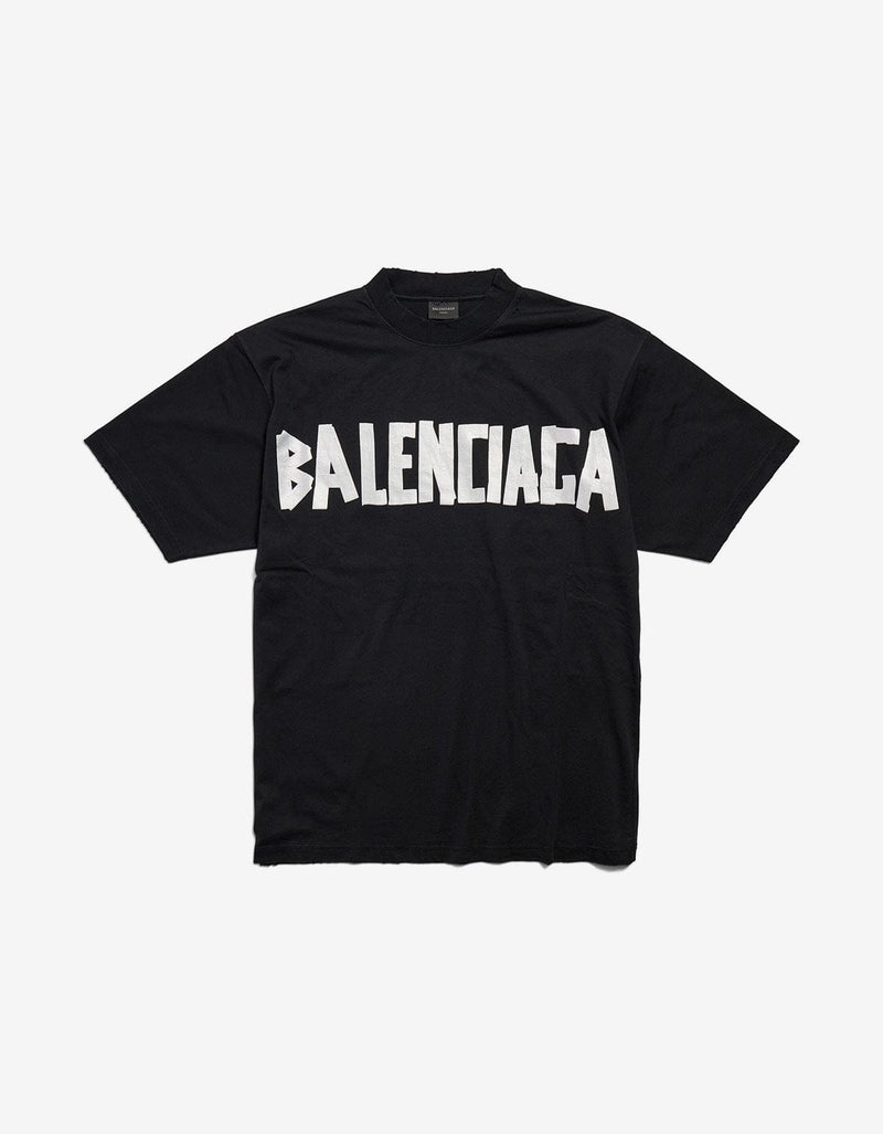 Balenciaga Black New Tape Type Medium Fit T-Shirt