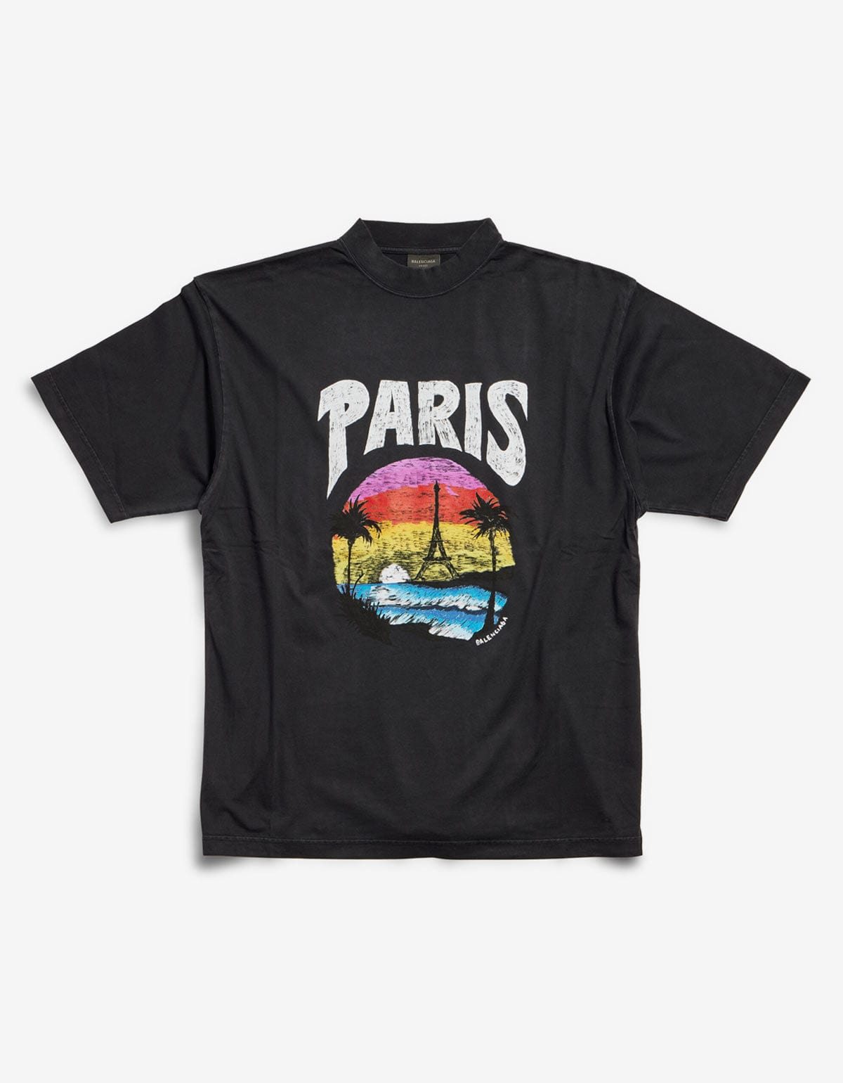 Balenciaga Black Paris Tropical Medium T-Shirt