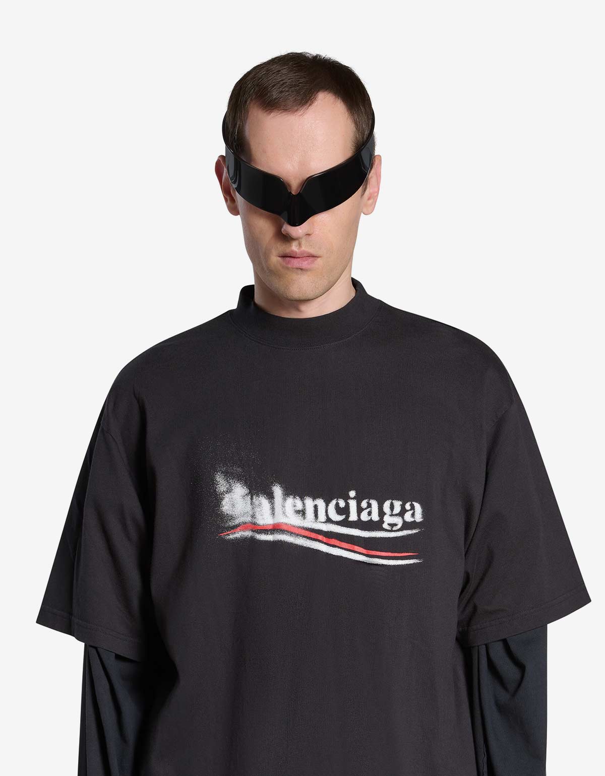 Balenciaga Black Political Stencil Medium T-Shirt