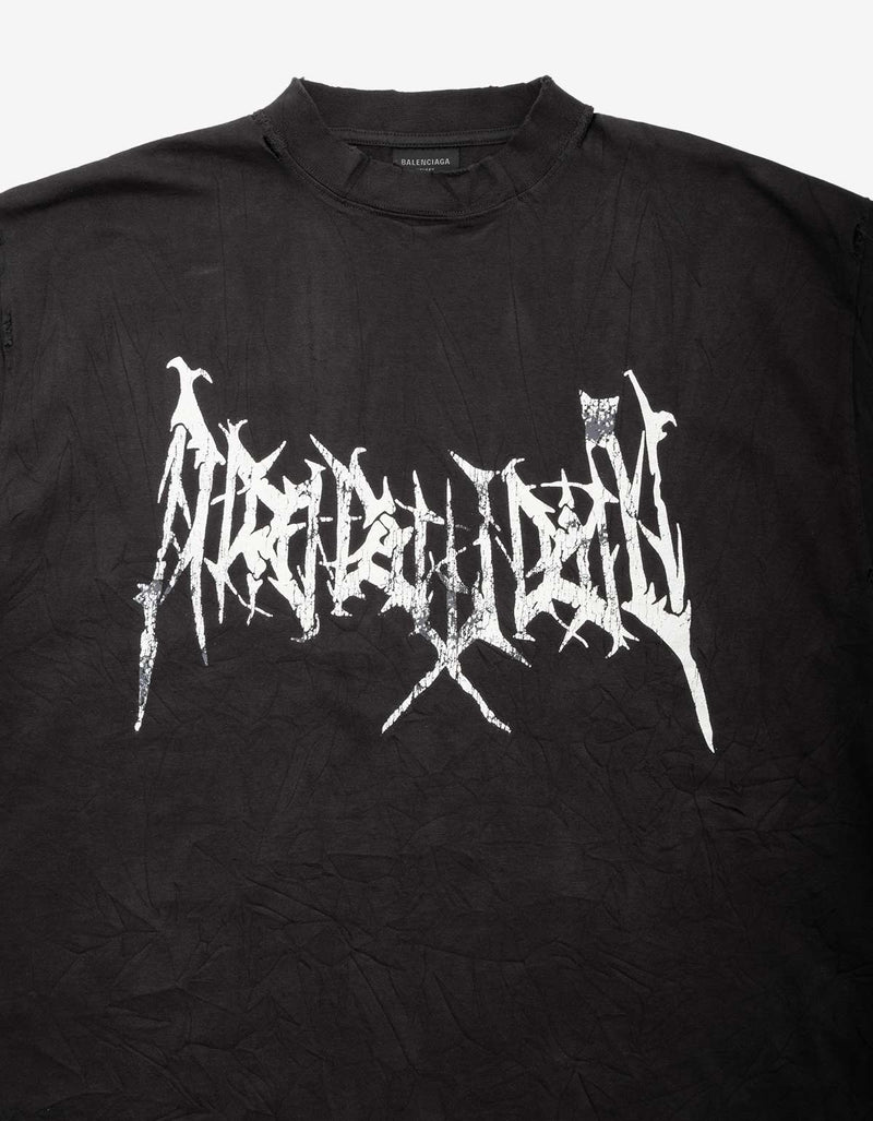 Balenciaga Black Print Oversized T-Shirt