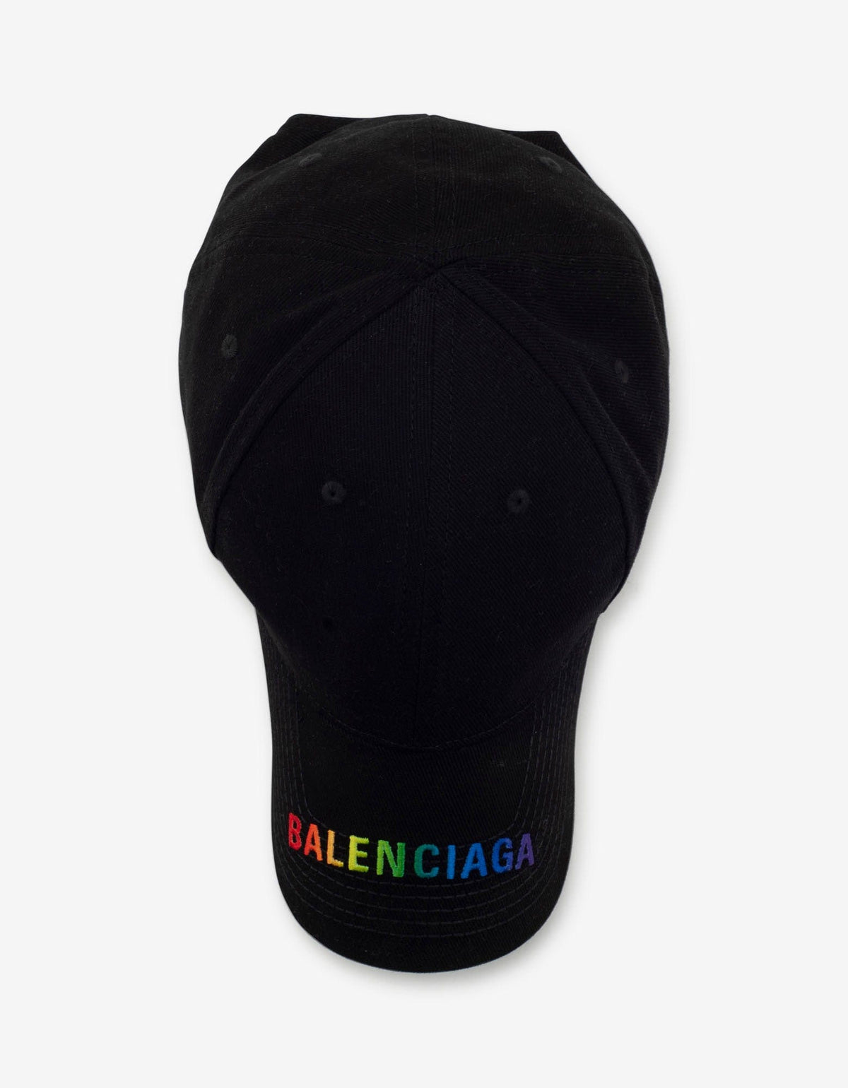 Balenciaga Black Rainbow Logo Visor Baseball Cap