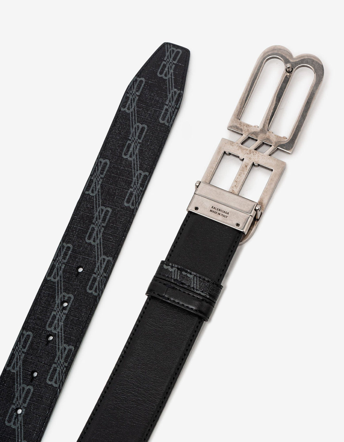 Balenciaga Black Reversible BB Monogram Belt 40mm