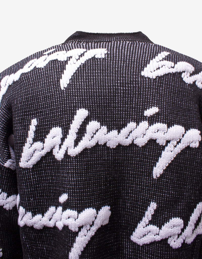 Balenciaga Black Scribble Logo Sweater