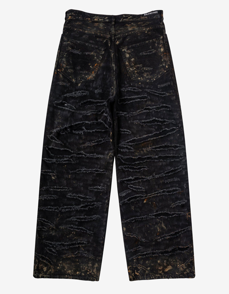 Balenciaga Black Super Destroyed Baggy Pants