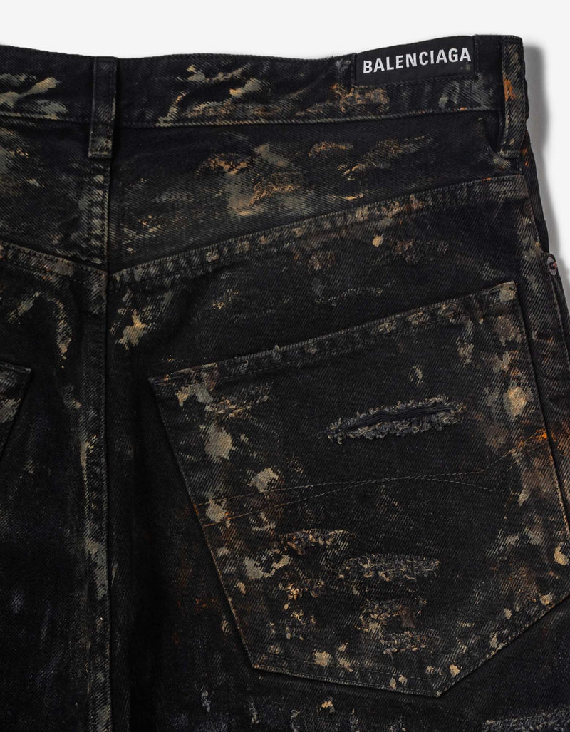 Balenciaga Black Super Destroyed Baggy Pants