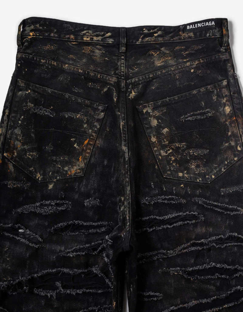 Balenciaga Black Super Destroyed Baggy Pants