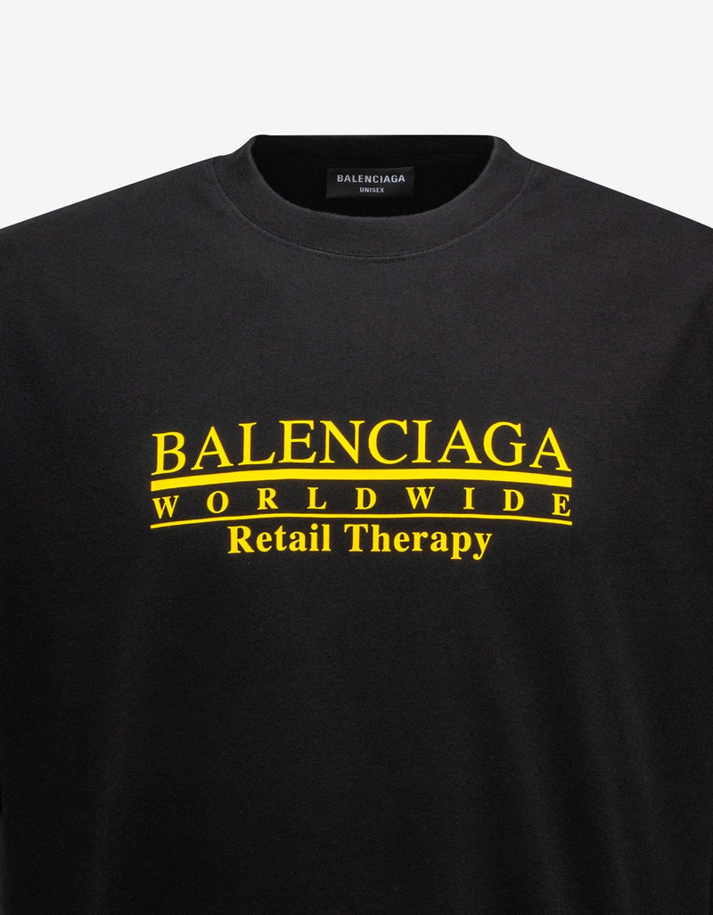 Balenciaga Black Worldwide Retail Therapy T-Shirt