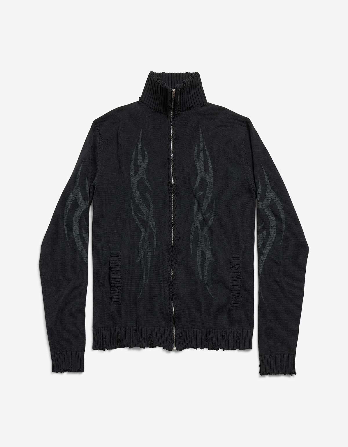 Balenciaga Black Y2K Zip-Up Cardigan S Black