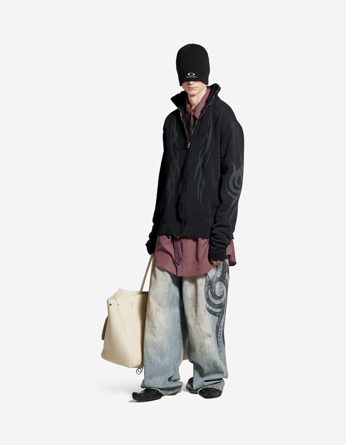 Balenciaga Black Y2K Zip-Up Cardigan – Zoo Fashions