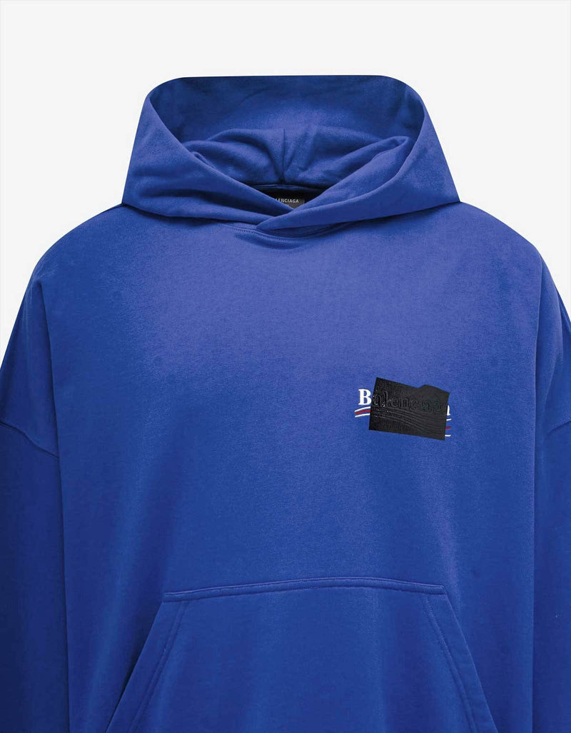 Balenciaga Blue Gaffer Logo Large Hoodie