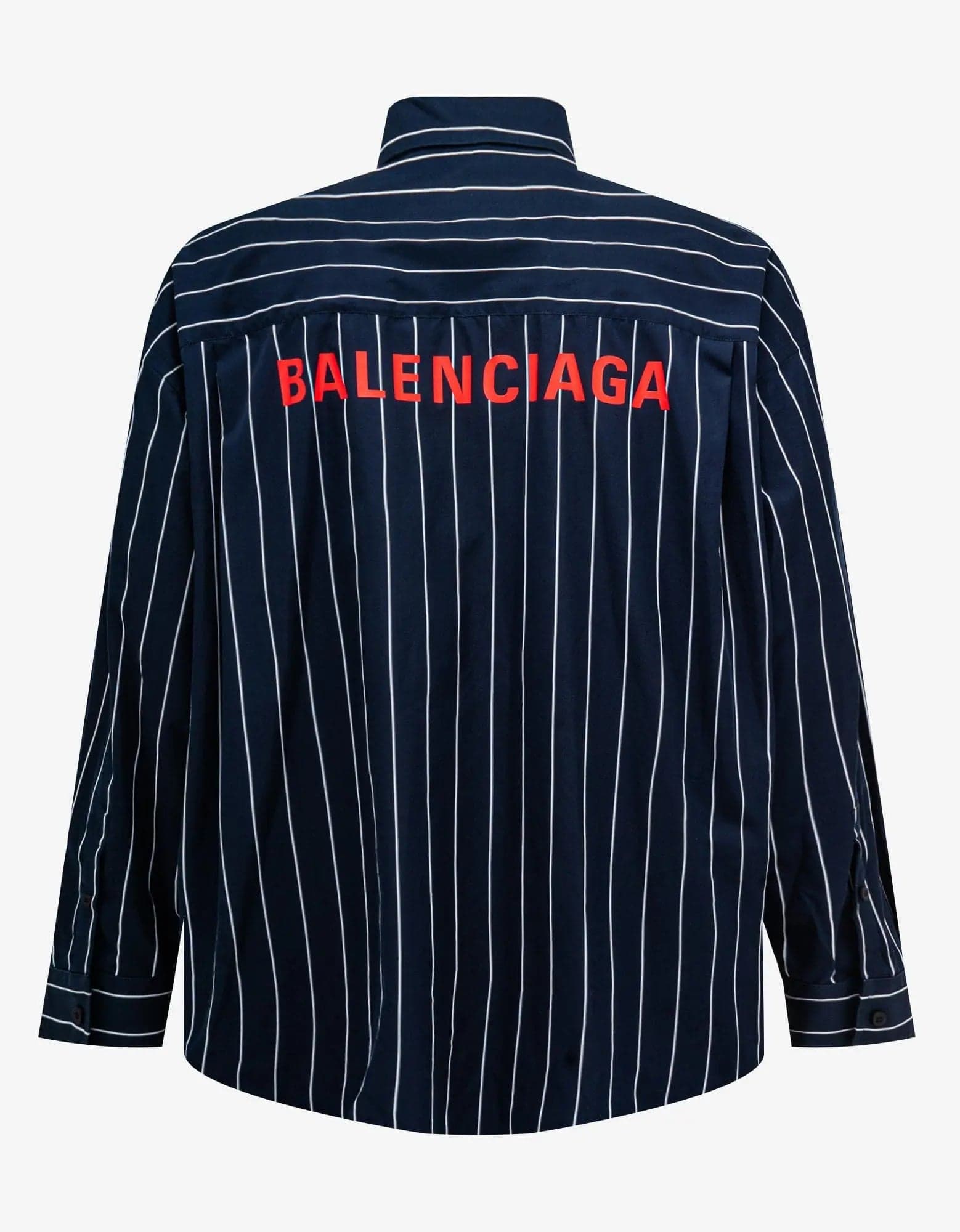 Balenciaga Blue Stripe Oversized Shirt Zoo Fashions