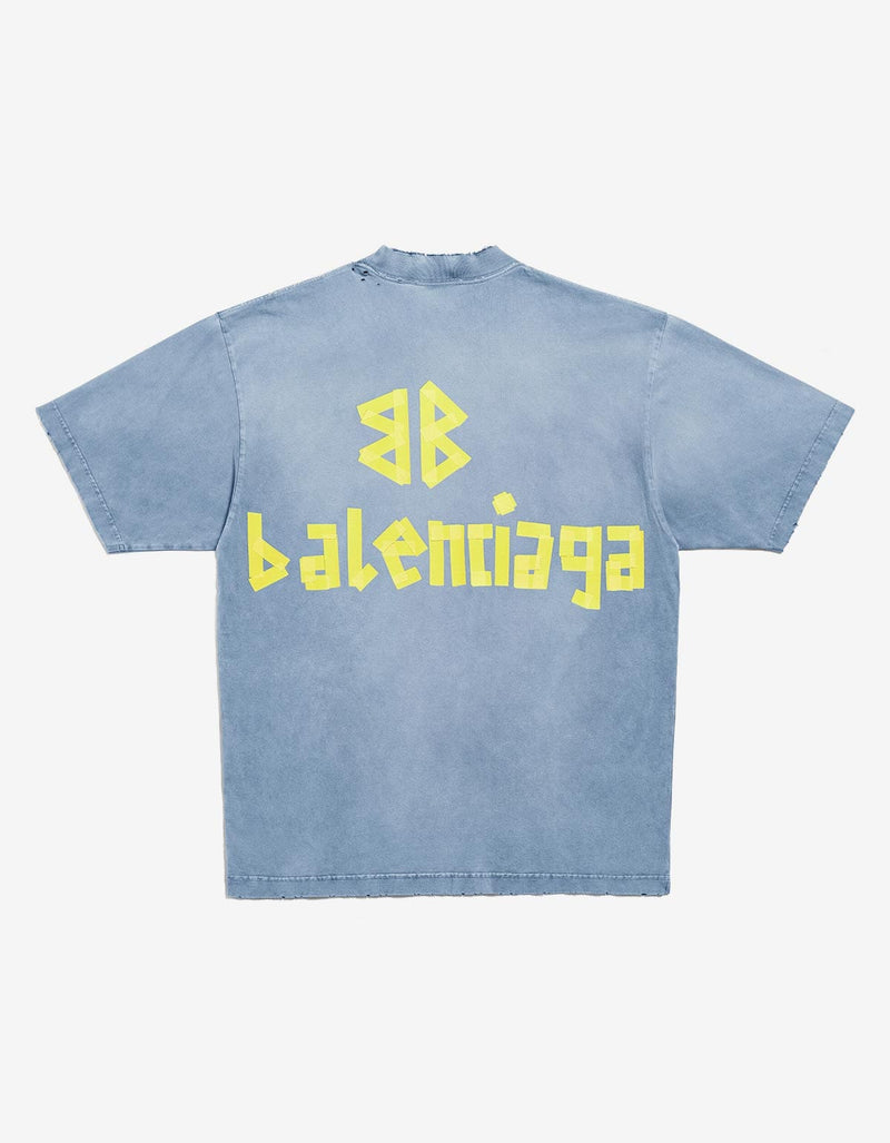 Balenciaga Blue Tape Type Medium T-Shirt