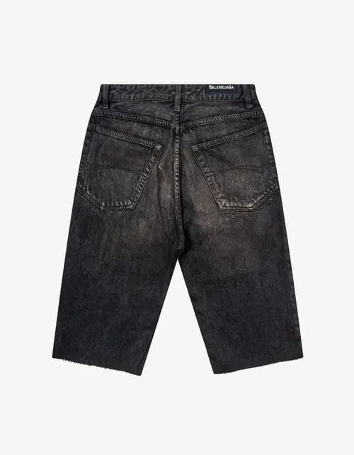 Balenciaga Dark Brown Slim Denim Shorts