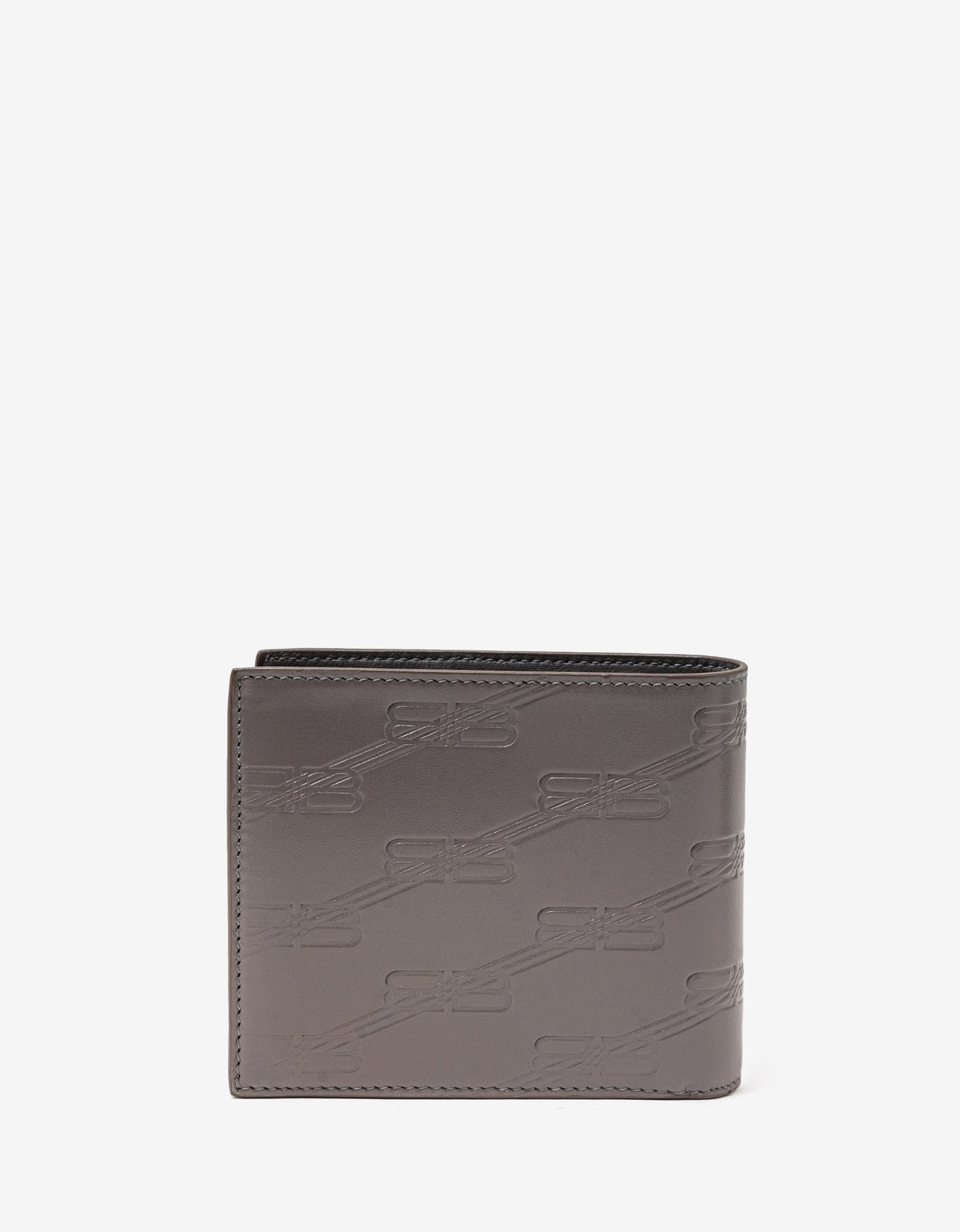 Balenciaga Dark Grey BB Monogram Billfold Coin Wallet