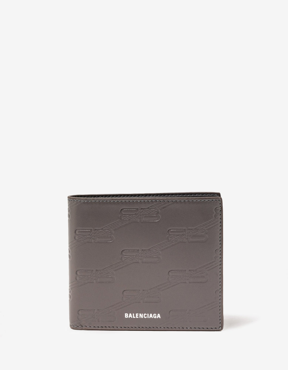 Balenciaga Dark Grey BB Monogram Billfold Coin Wallet