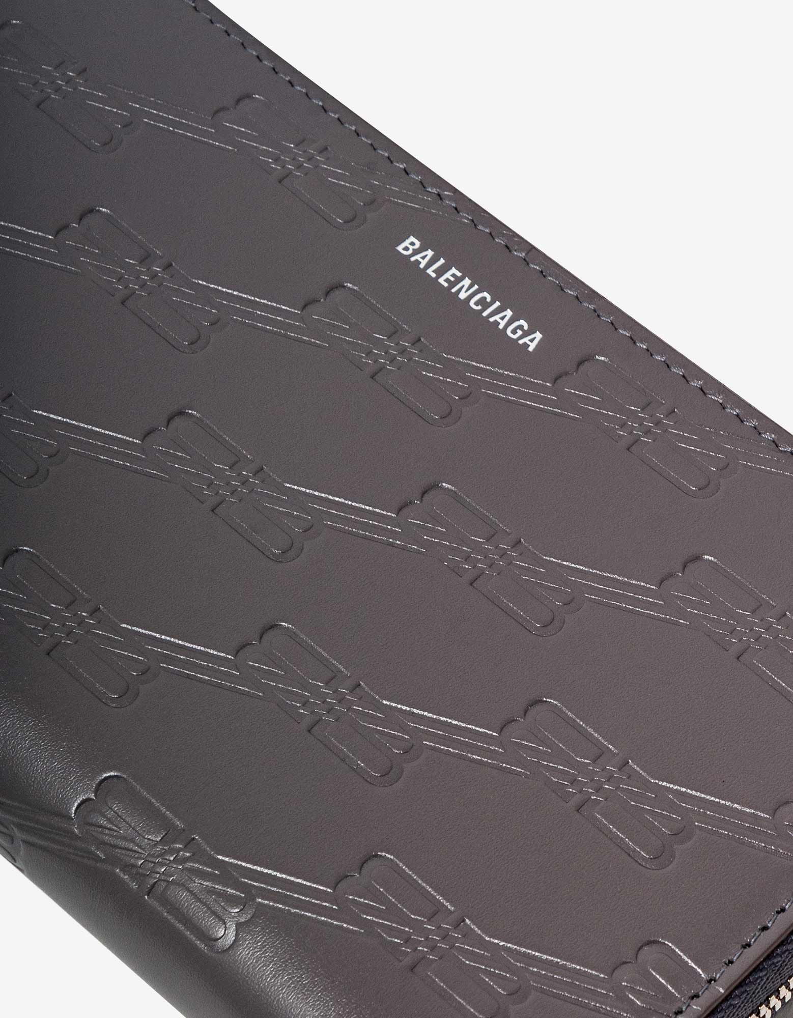 Balenciaga Dark Grey BB Monogram Continental Wallet Zoo Fashions