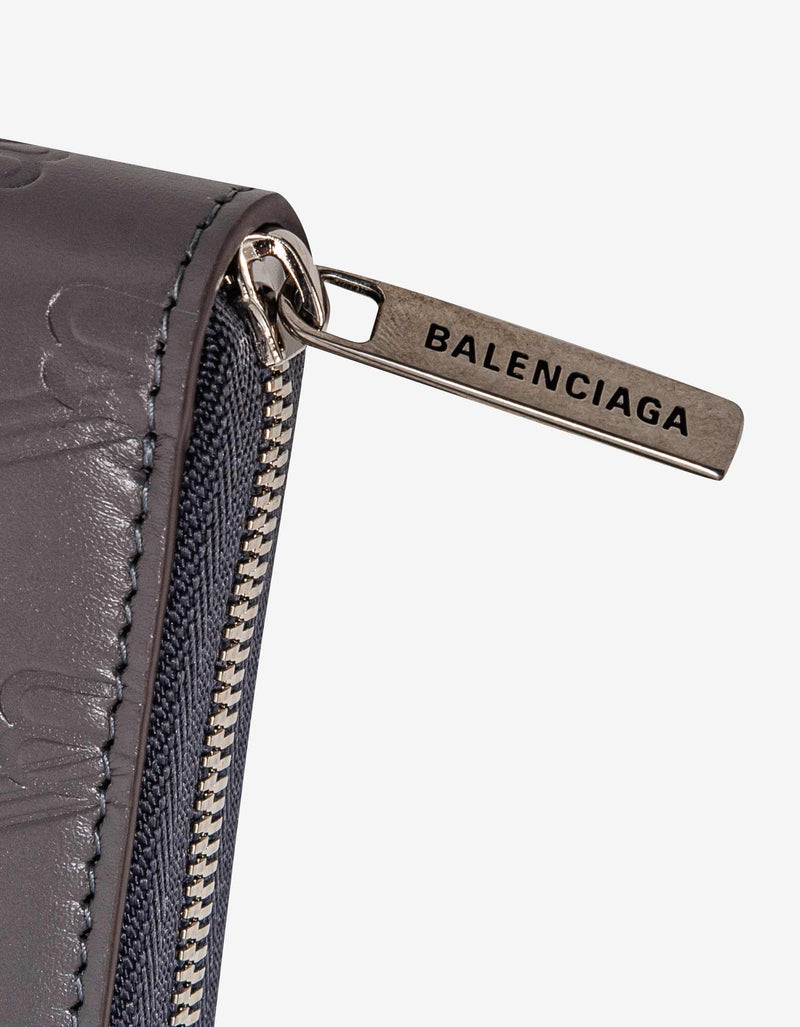 Balenciaga Dark Grey BB Monogram Continental Wallet