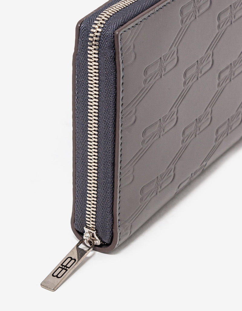 Balenciaga Dark Grey BB Monogram Continental Wallet