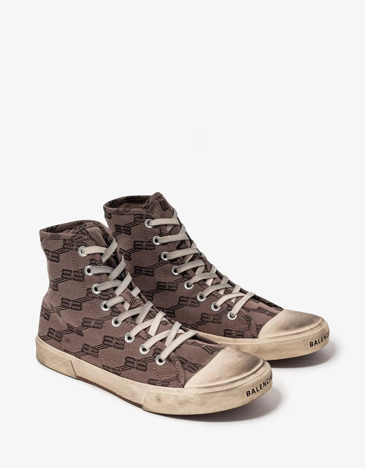 Balenciaga Dark Mink Grey BB Monogram Paris High Top Balenciaga Dark Mink Grey BB Monogram Paris High Top