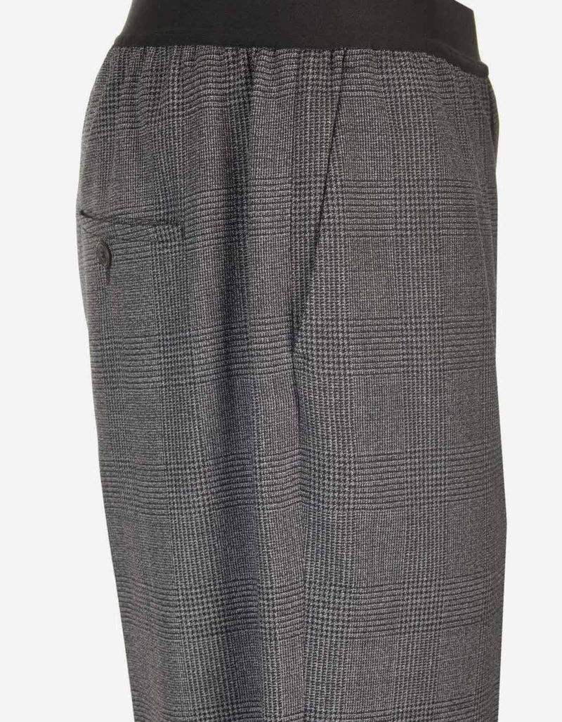 Balenciaga Grey Check Wool Trousers