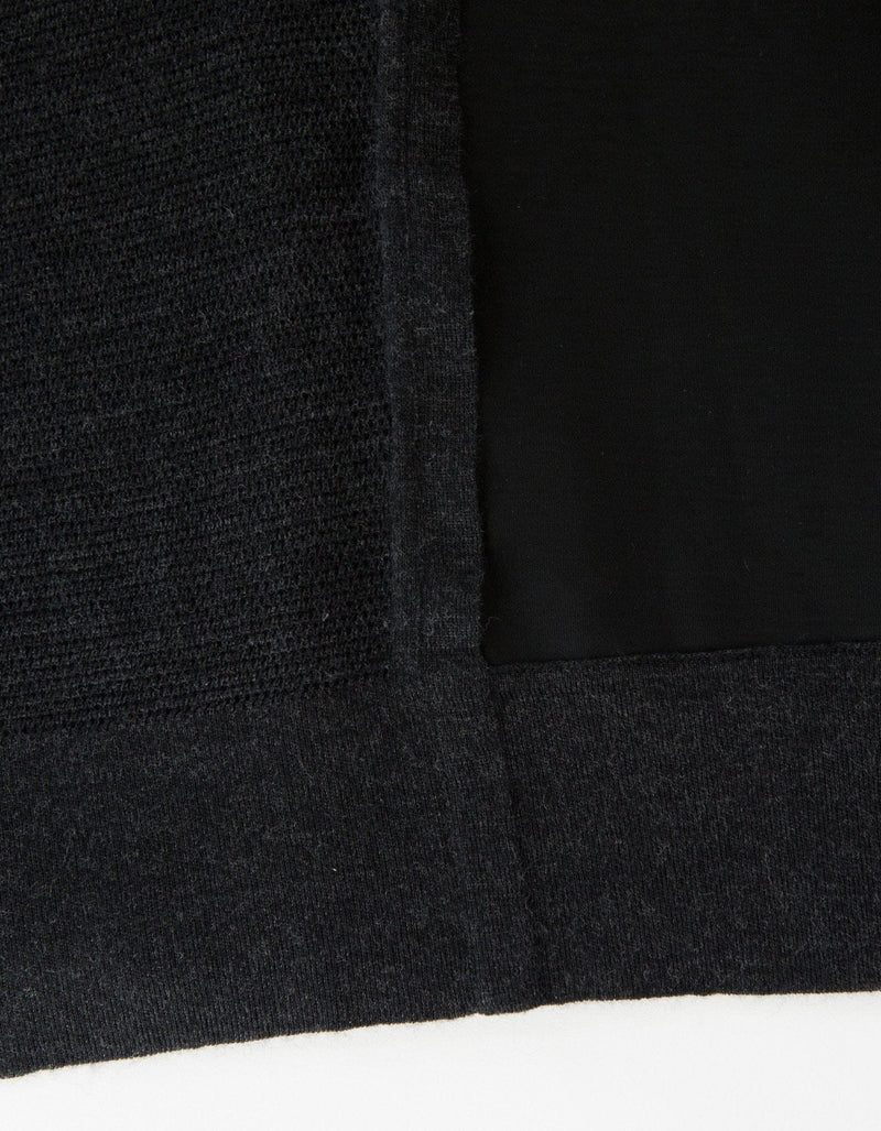 Balenciaga Grey Contrast Panel Knitted Henley Top