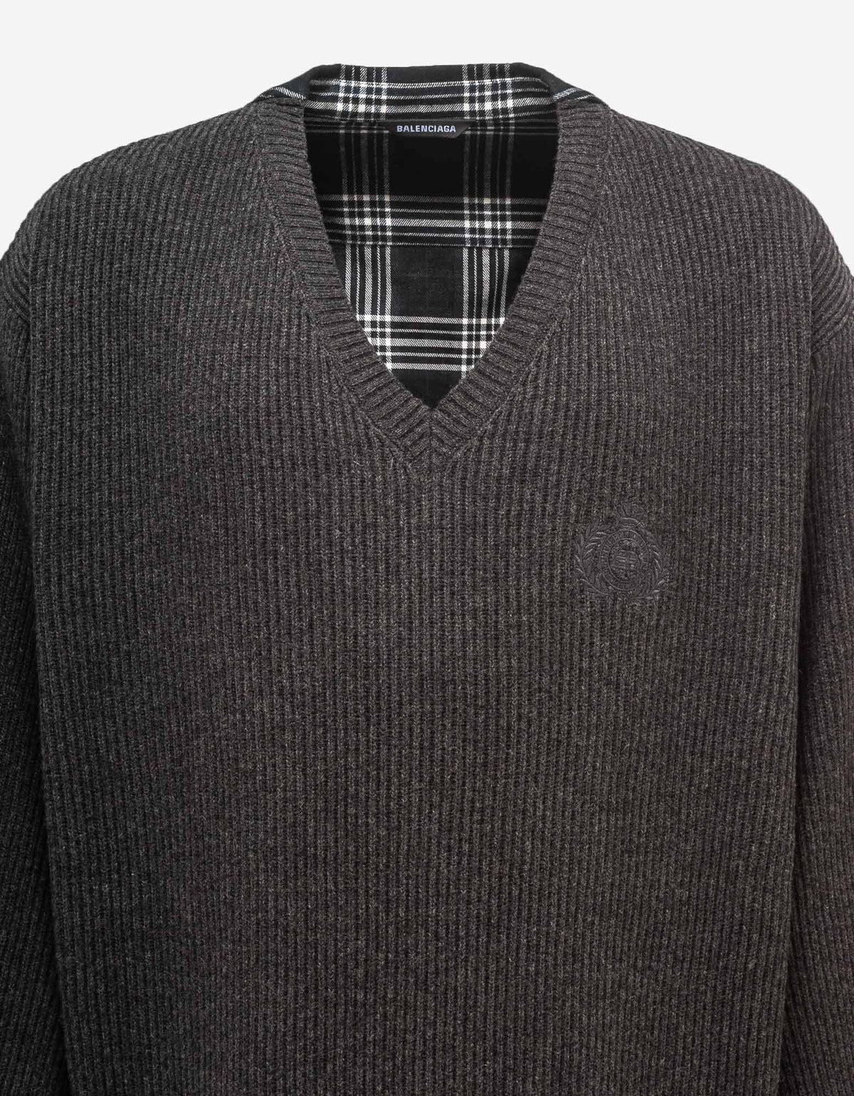 Balenciaga Grey Hybrid V-Neck Shirt