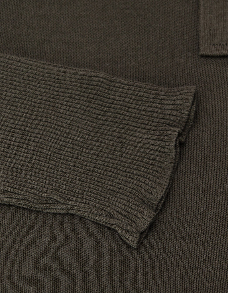 Balenciaga Khaki Polo T-Shirt with Ribbed Inserts