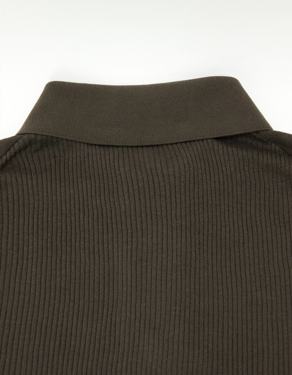 Balenciaga Khaki Polo T-Shirt with Ribbed Inserts