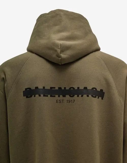 Balenciaga Khaki Strike 1917 Logo Oversized Hoodie