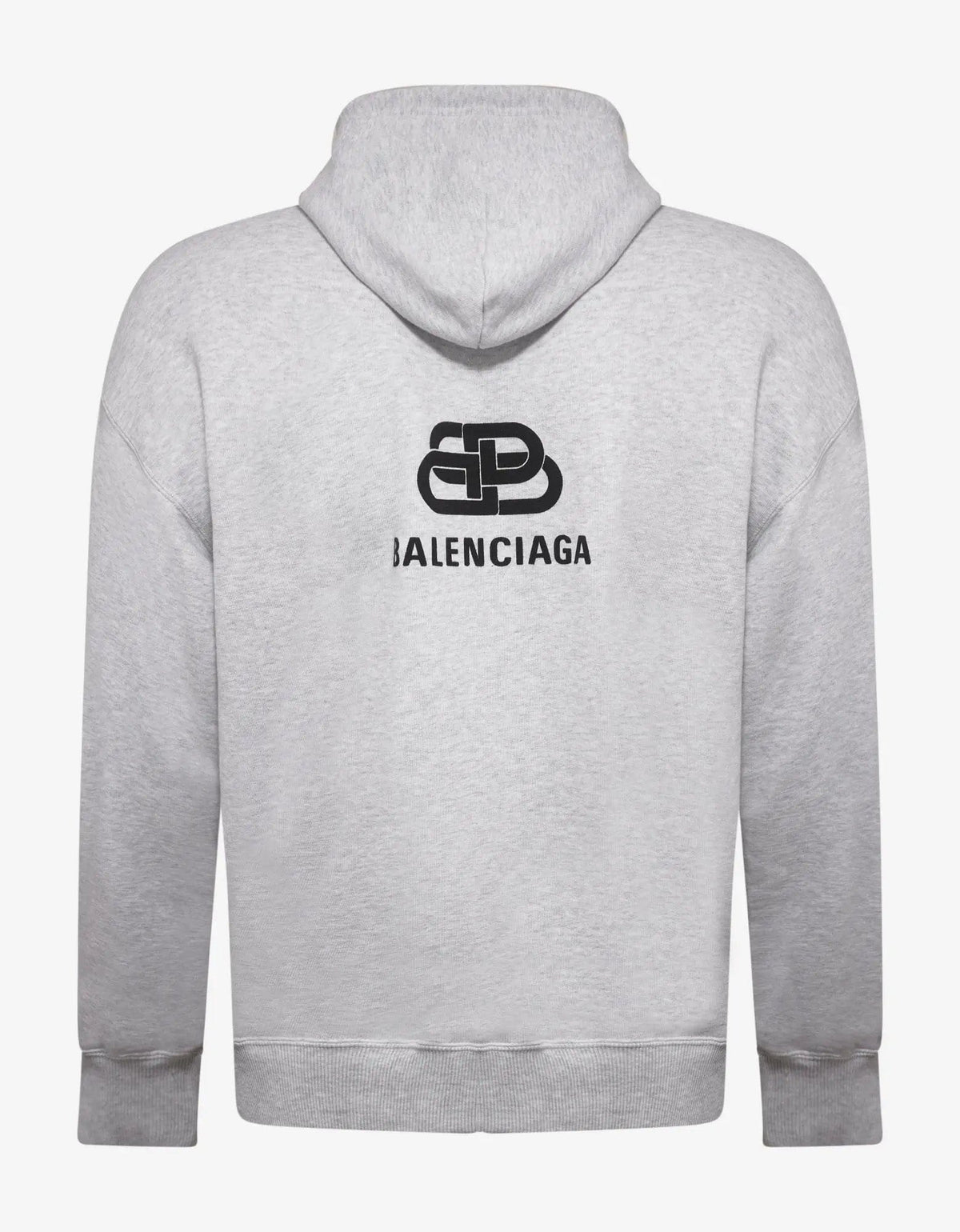 Balenciaga Light Grey Back BB Logo Print Hoodie Zoo Fashions