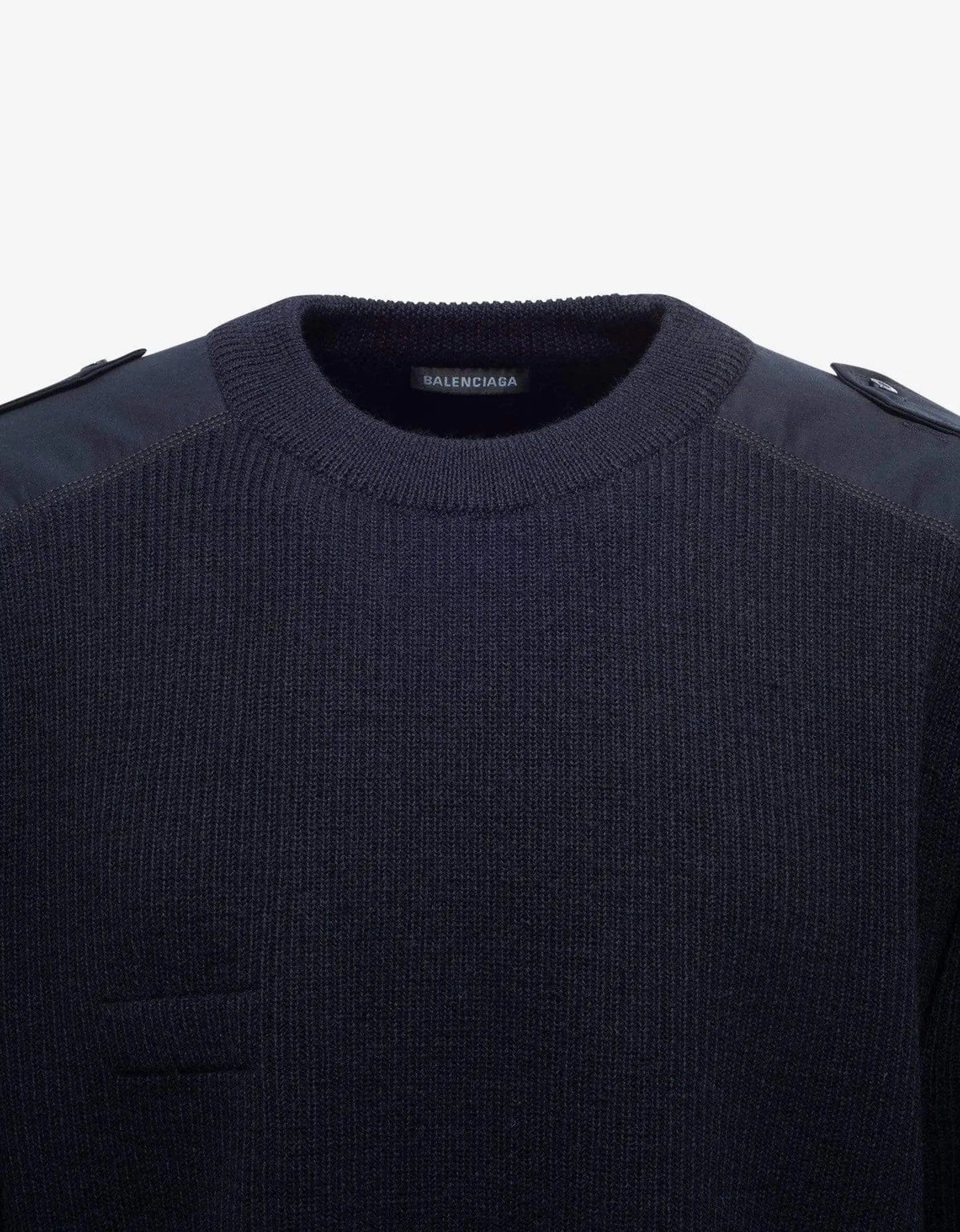 Balenciaga Navy Blue Logo Panelled Sweater Zoo Fashions