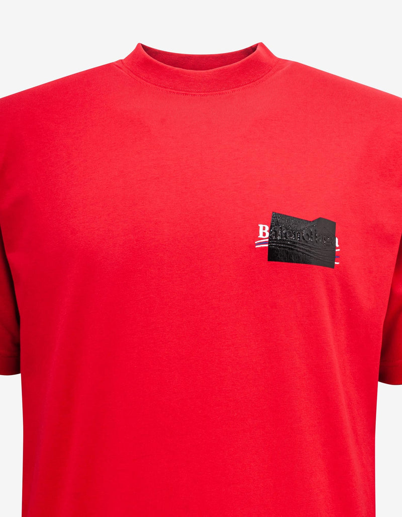 Balenciaga Red Gaffer Logo Large T-Shirt