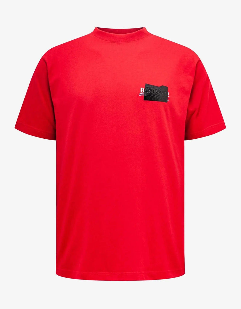 Balenciaga Red Gaffer Logo Large T-Shirt