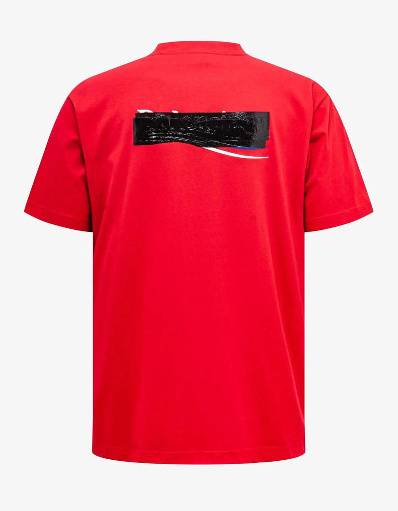 Balenciaga Red Gaffer Logo Large T-Shirt