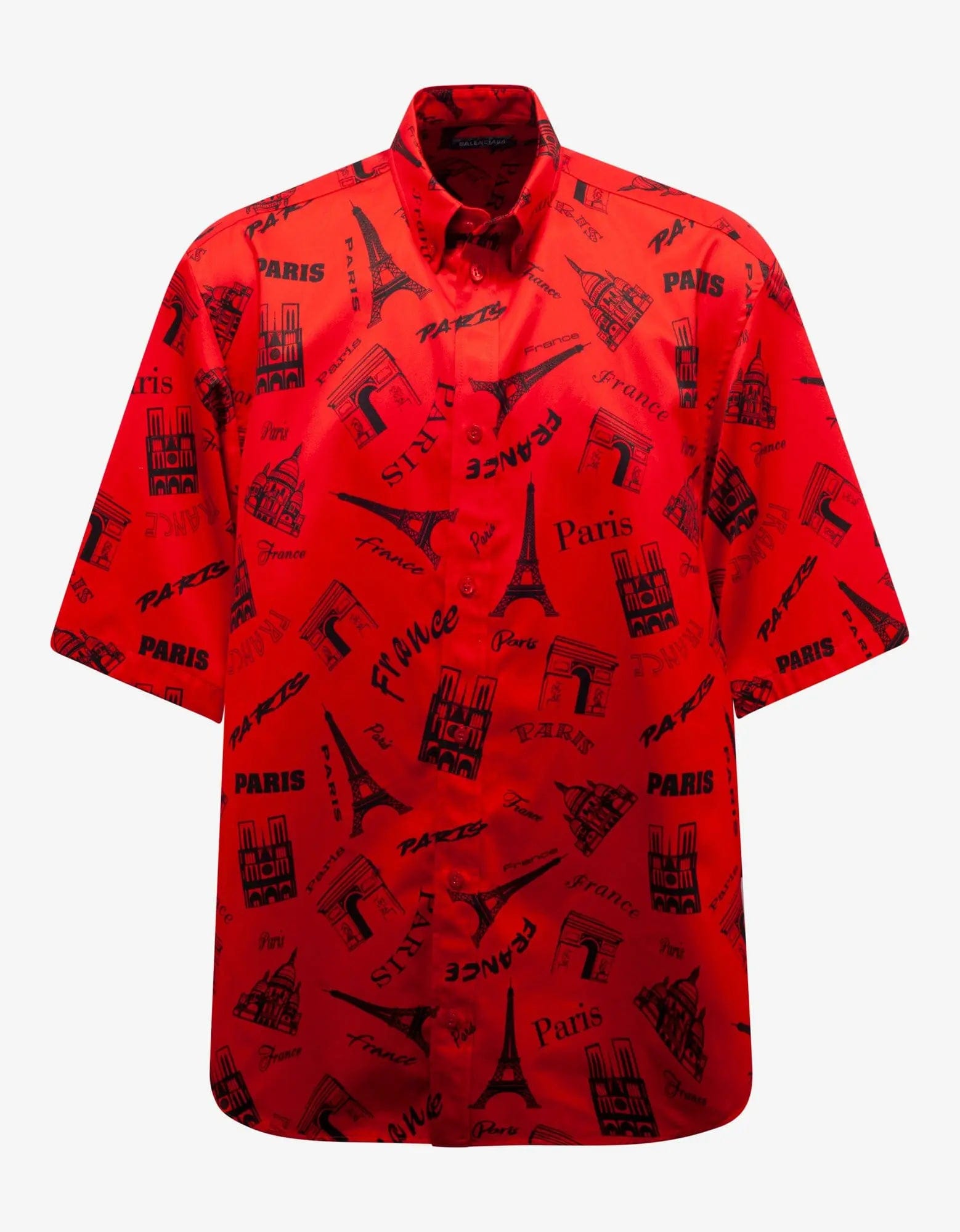 Balenciaga Red Tourist Print Square Back Shirt Zoo Fashions