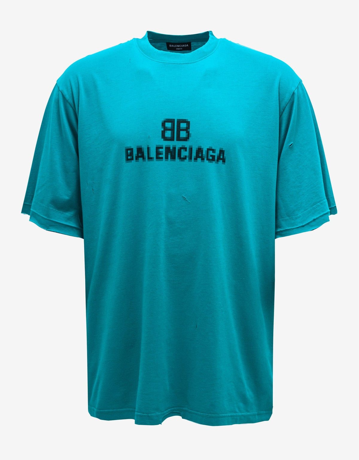 Balenciaga Turquoise BB Pixel Boxy T-Shirt