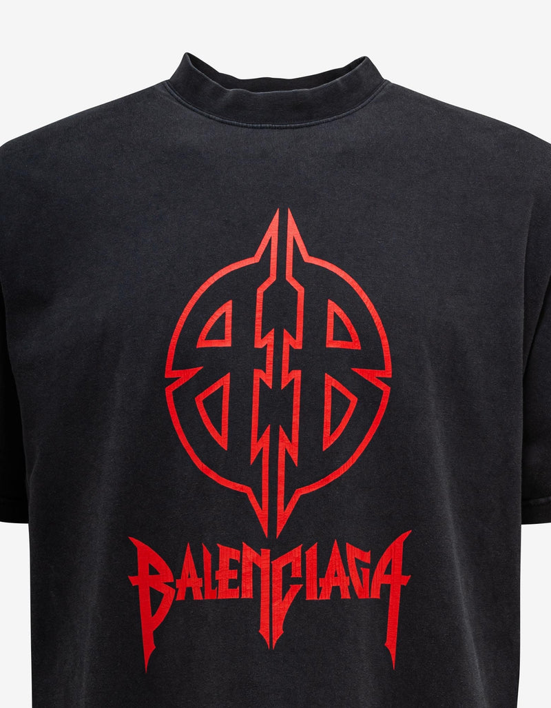 Balenciaga Wash Black Graphic Medium T-Shirt